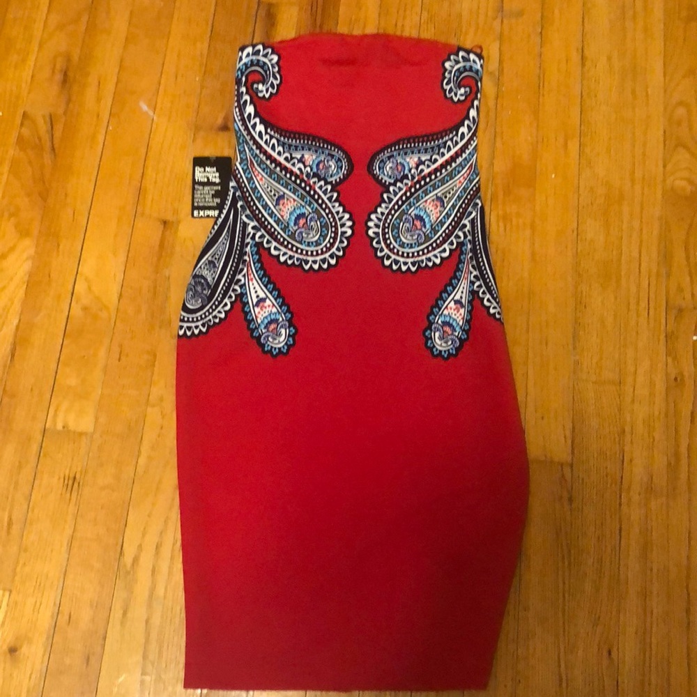 Express Red sexy strapless dress